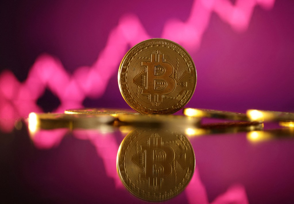 Representation of bitcoin cryptocurrency