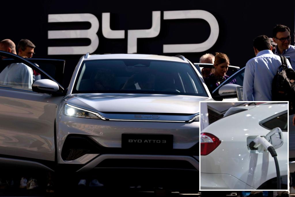 China's Byd says its new EV charging system operates in 5-8 minutes