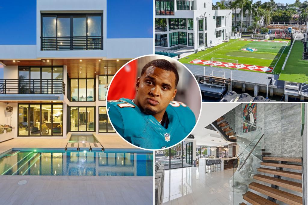 Exclusive | The 35-year-old former NFL star ranks his home in Florida with a football field for $ 6.95 million after building his home 'Pension'