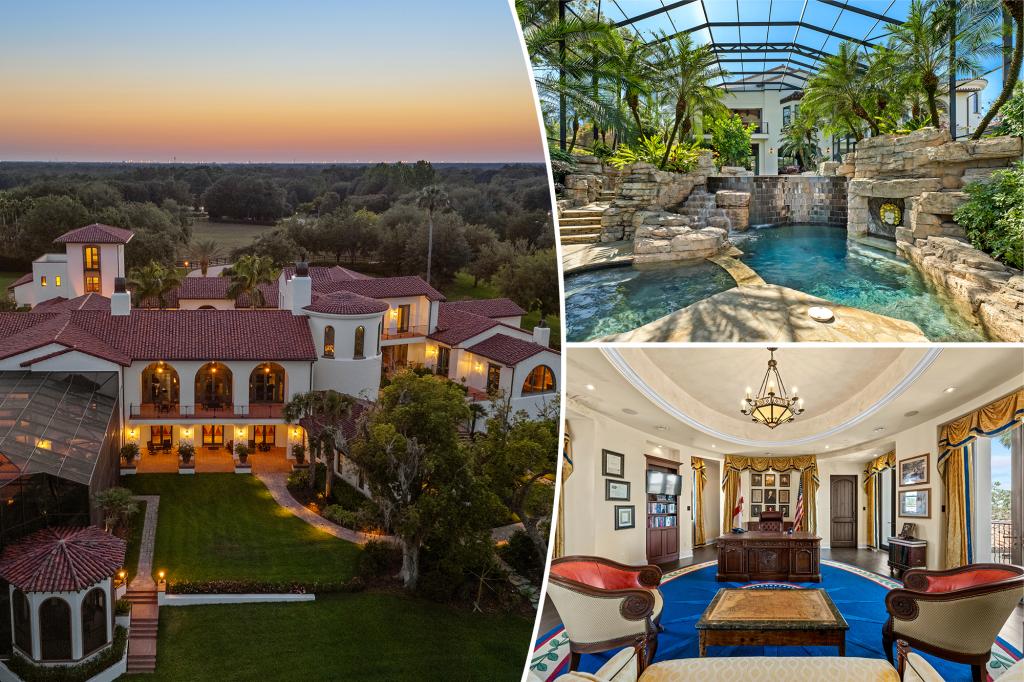 This house over-the-top Florida Mansion in a copy of the Oval Office-Will List size for $ 23.6 million
