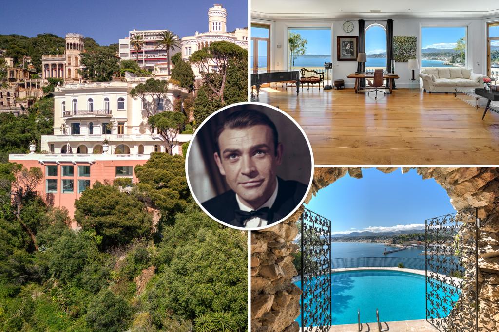 Former -sean Connery in the south of France The attraction - known by locals as 'Bond Villa' - returns for sale with a deduction of approximately $ 7 million